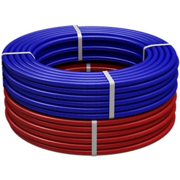 Труба Royal Thermo гофрированная 25 мм (для труб d20 Pex  d16 МП), синяя (бухта 50 м)
