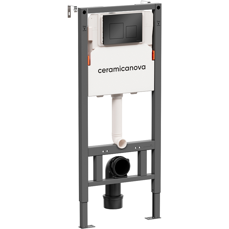 Инсталляция для подвесного унитаза Ceramica Nova Balance CN121002MB (цвет клавиши чёрный матовый)