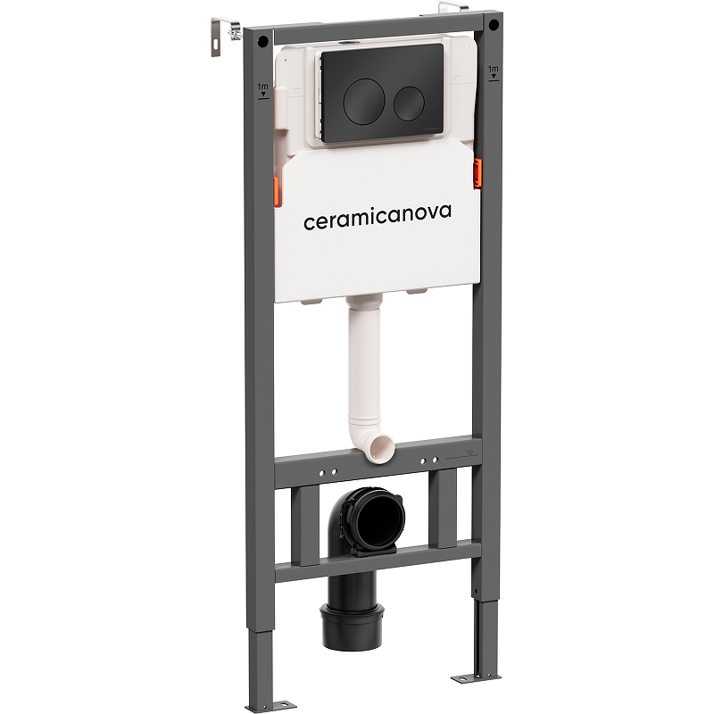 Инсталляция для подвесного унитаза Ceramica Nova Balance CN121001MB (цвет клавиши чёрный матовый)